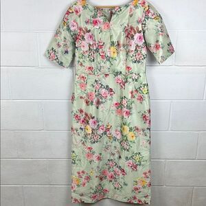 eShakti women’s floral print Dupioni sheath dress